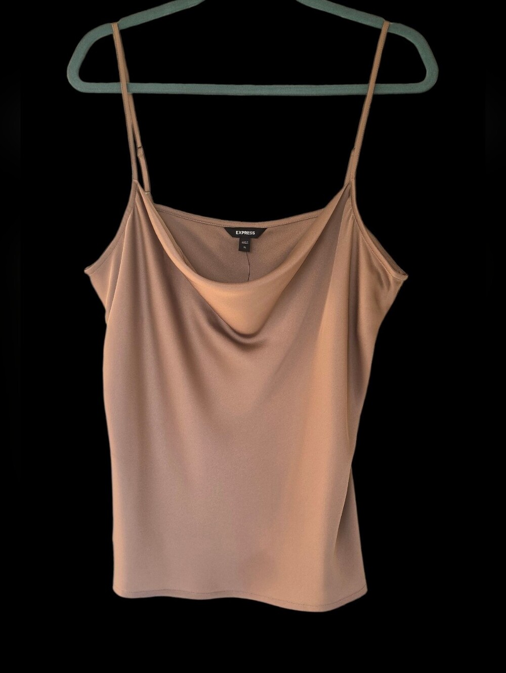 Express Women’s Camel Cowl Neck Spaghetti Strap Tank